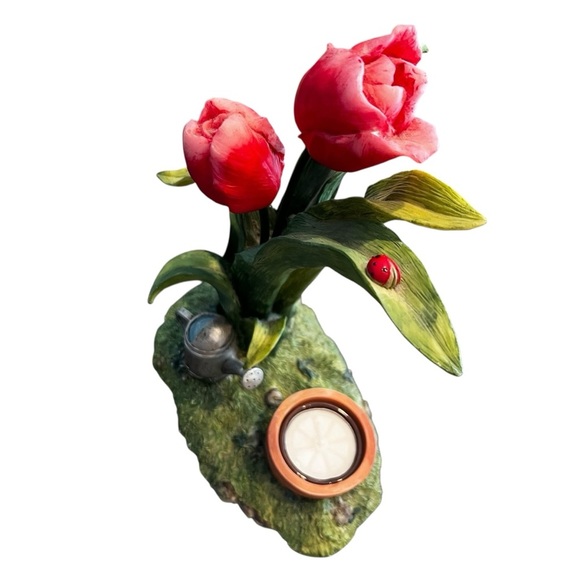 Yankee Candle Tart Wax Warmer Tulip Garden Lady Bug No Warmer W/Tag Discontinued - Picture 10 of 11